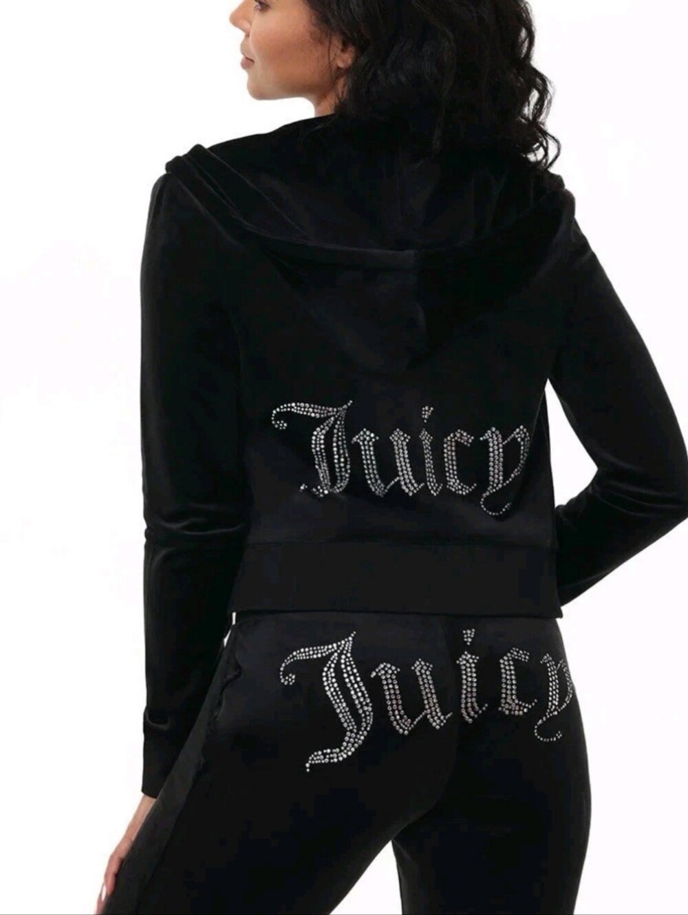 Juicy Couture Women's Liqourice Velour Zip Hoodie & Pants Set